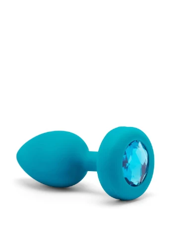 Анальна пробка Vibrating Jewel Plug, 9.8 см (бірюзовий) B-Vibe (374627094)