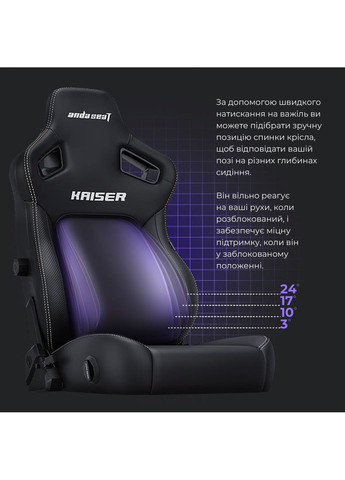 Кресло для геймеров Kaiser 4 Size L Black Premium PVC (AD12YDDC-L-20-B-PV/C) Anda Seat (363832113)