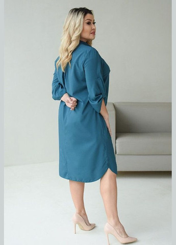 Синя жіноча сукня-сорочка колір морська хвиля р.50/52 454587 New Trend