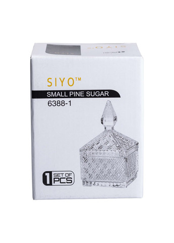 Сахарница Yiwu с крышкой из хрустального стекла в восточном стиле прозрачная HP-YH-41 No Brand (360977654)