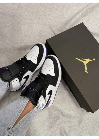 Білі Осінні кросівки чоловічі nike air jordan 1 retro varcity purple найк аір джордан No Brand