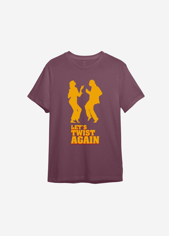 Бордовая футболка с принтом "let’s twist again" ТiШОТКА