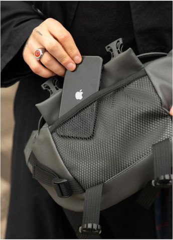 Большая мужская поясная сумка бананка из экокожи Графитовая (859038721) Sambag (361244843)