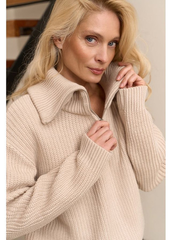 Перловий демісезонний светр на замку 2761 Bellise