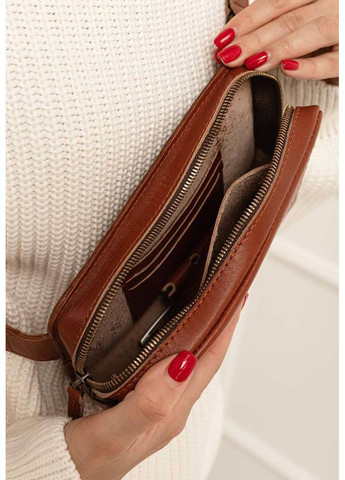 Кожаная поясная сумка Dropbag Mini светло-коричневая BlankNote (348359166)