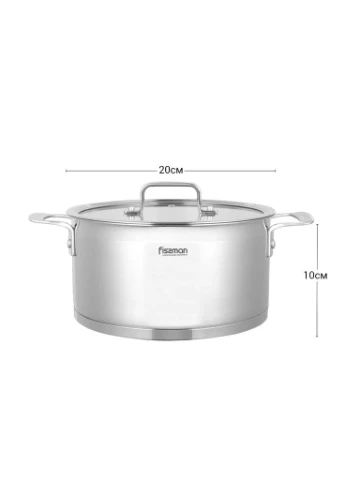 Каструля Fobus з нержавіючої сталі з кришкою 3.1 л 20x10 см (5383) Fissman (311197378)