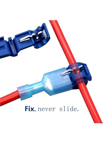 Набір обжимних клем з ізоляцією T-подібні 1,5 - 2.5 мм для швидкого монтажу 1000 шт (500 комплектів) синій (TR050923-500) No Brand (330778629)