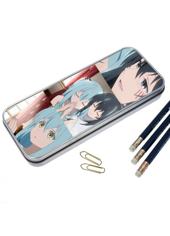 Органайзер для канцелярського приладдя металевий, кейс для дрібниць Про моє переродження в слиз #007 7*18 см Silver No Brand (309156823)