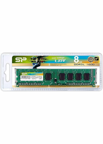Оперативна пам'ять DDR3 8 GB 1600Mhz 1.35 V (box) SP008GLLTU160N02 Silicon Power (279554683)