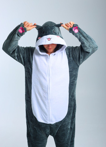 Кігурумі піжама аніме Хом'як чоловіча сіра плюшева Lalapka (368670413)