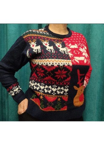 Темно-синій зимовий жіночий светр новорічний Esmara