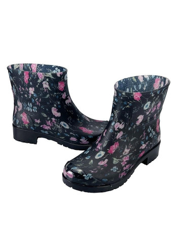 Черные женские силиконовые ботинки черные с розовым 503 Realpaks