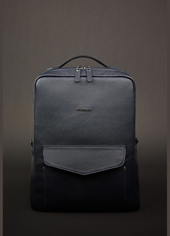 Кожаный городской женский рюкзак на молнии Cooper темно-синий (A-026374) BlankNote (330144527)