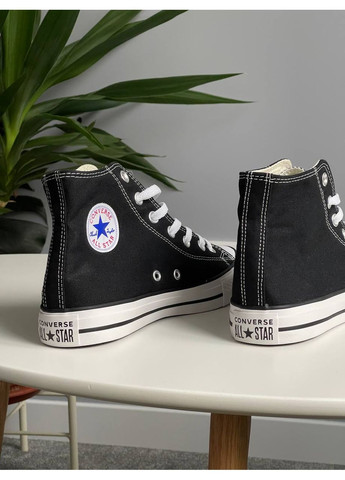 Кроссовки женские Converse Chuck Taylor All Star Hi Black | Конверс Чак Тейлор Олл Стар черные No Brand чёрные демисезоны (361784317)