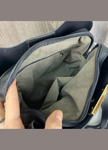 Стильна жіноча сумка на плече з тисненням, чорна шкіра (sku_1128) No Brand (330576271)