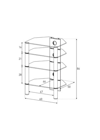 Подставка для AV аппаратуры Sonorous RX 2140-B-SLV (318733025)