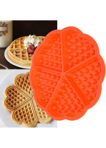 Силіконова форма для випікання вафель Серце Жовтий Kitchen Master (293940467)