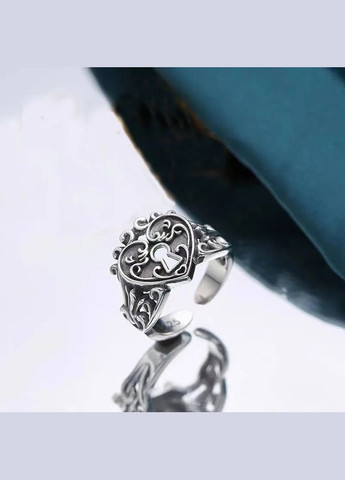 Дизайнерська каблучка жіноча Замок від твого Серця срібляста розмір регульований Fashion Jewelry (292861962)
