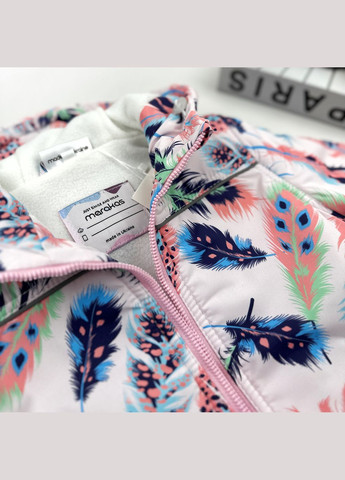 Пудровая демисезонная детская демисезонная куртка для девочки с капюшоном (1jac-fl-p-59-12242) Marakas