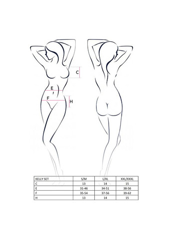 Чорний демісезонний комплект білизни kelly set xxl/xxxl, black, ліф, трусики, пояс для панчох Passion