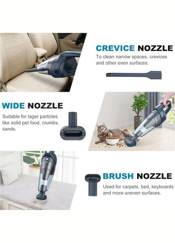 Аккумуляторный 8 кПа с сильным всасыванием, Автомобильный пылесос Аккумуляторный, Мини-портативный аккумуляторный пылесос, 30 мин Unbranded (317195330)