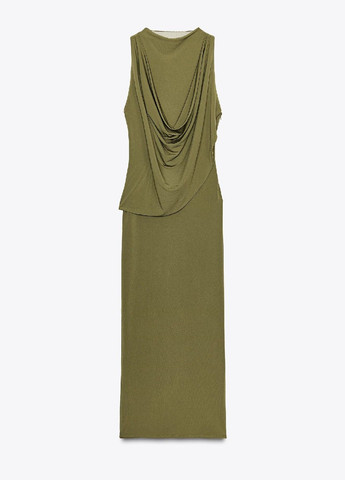 Оливкова (хакі) сукня Zara однотонна