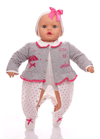 Чоловічок з пов'язкою для дівчинки рожевий трикотажний 68 см (32840) BABYKROHA (297200190)