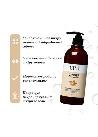 Шампунь для волос с экстрактом имбиря Esthetic House Ginger Purifying Shampoo - 500 мл CP-1 (285813528)