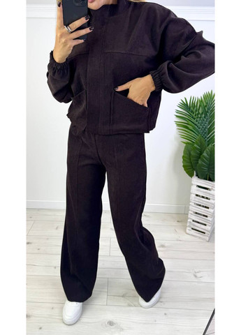 Жіночий костюм з мікровельвету з курткою на замку Україна (356683226)