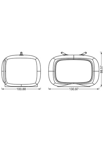 Cвітильник нічник з акумулятором NIGHTLUX TOUCH Retro TV 2.5Вт 3000К 20Лм 1200мА•год RGBW USB-A > microUSB Ledvance (315503303)