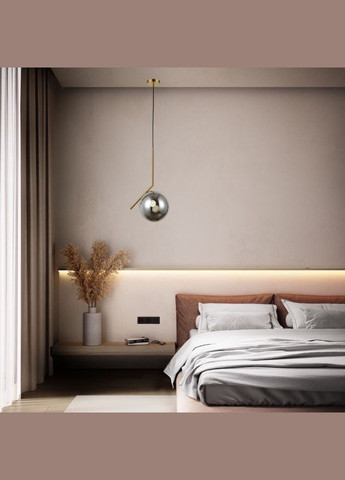 Скляний підвіс з кулею 20см (916-3815-1 BRZ+BK) No Brand (370072446)