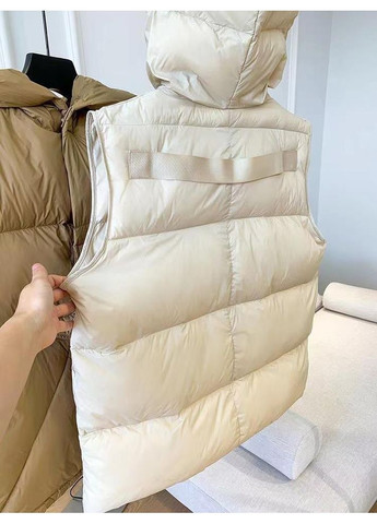 Женская пуховая жилетка с капюшоном NN-316 Белый Number Nine (363261665)