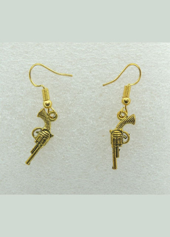 Серьги серьги крючок (петля) Ювелирные пистолетики 3.6 см золотистые длинные серьги Liresmina Jewelry (285110951)