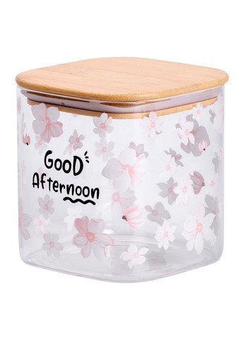 Банка для сыпучих продуктов с бамбуковой крышкой 800 мл емкость для сыпучих стекло HP-34-25 Yiwu (366969458)