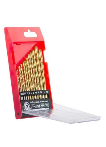 Набор сверл по металлу DIN338 HSS 13шт (1.5-6.5), покрытие Ti SD-0013 Intertool (335835437)