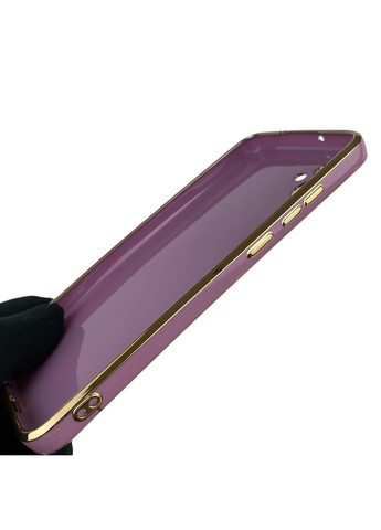 Чохол для Galaxy A04e (SM-A042F) глянцевий із захистом камери із золотою окантовкою на самсунг а04e чорничний gs1 Samsung (366228910)