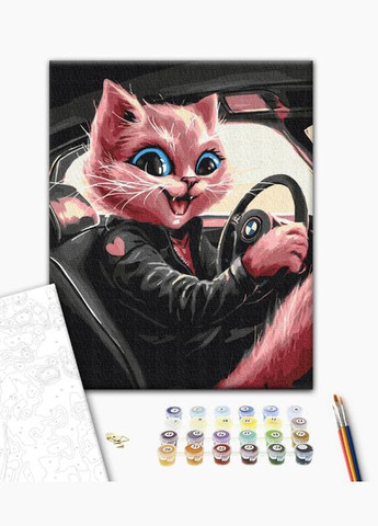 Картина за номерами Тварини 40х50 Картини по цифрах на полотні Сучасна киця Картини за номерами BS53805 Brushme (308987967)