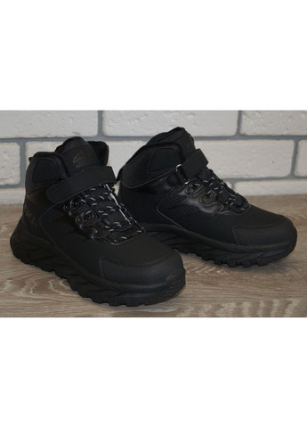 Черные повседневные, кэжуал зимние ботинки зимние детские / подростковые черные BBT