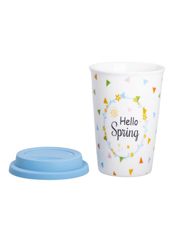 Керамический стакан с силиконовой крышкой и отверстием для трубочки 420 (мл) кружка без ручки RX-N240546HS (A-033418) Liling Rongxiang Ceramic (358933861)