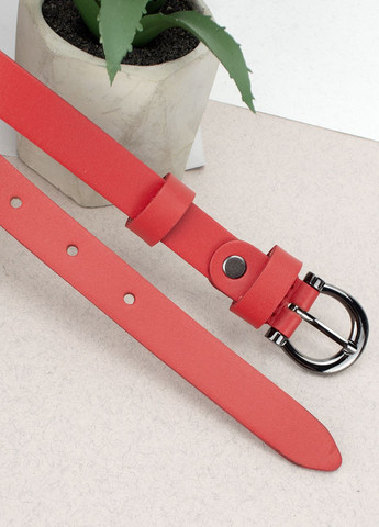 Ремень женский красный кожаный HC-2057 (125 см) с темной пряжкой HandyCover (289843071)