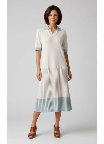 Бежева кежуал літня плісирована сукня міді блакитний Number Nine