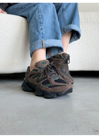КРОСІВКИ ЖІНОЧІ NEW BALANCE 9060 BROWN DARK GREEN НЬЮ БЕЛАНС 9060 No Brand сірі демісезони (368867892)