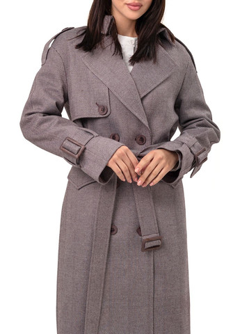 Бордовое демисезонное Пальто Айви марсала (м.елка) Emass