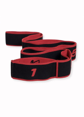 Резинка для фитнеса с петлями 86,5х4см чернокрасная Queenfit (301865759)