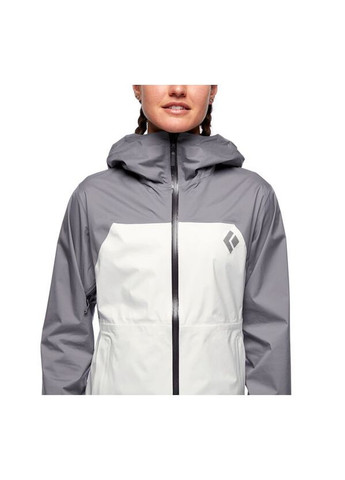 Комбінована демісезонна куртка жіноча tormline stretch rain shell s білий-сірий Black Diamond