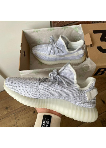 Серые демисезонные кроссовки мужские adidas yeezy boost 350 v2 static reflective адидас изи буст No Brand
