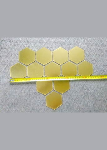 Зеркальные наклейки шестиугольные пластиковые Серебро 10 х 8.5 х 5 см 12шт набор Б239 No Brand (302242829)