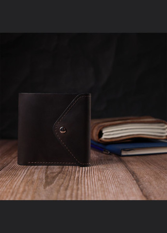 Чоловічий шкіряний гаманець з монетницею та потайною кишенею коричневий (sku_16810) No Brand (328218547)