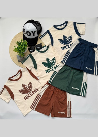 Комбинированный демисезонный костюм nice day на лето мальчику цвет синий 10786 No Brand