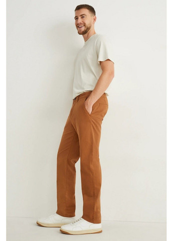 Светло-коричневые кэжуал демисезонные брюки C&A